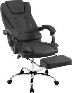 Ufurniture 140° Ergonomic Office Massage Chair with Heating and Footrest