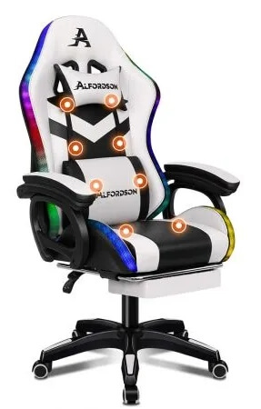 Alfordson Gaming Chair with RGB LEDs and Massage