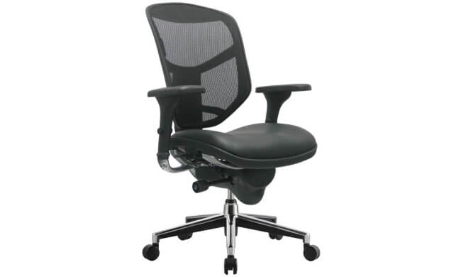 Smile and Enjoy Executive Office Chair Medium Back with Leather Seat